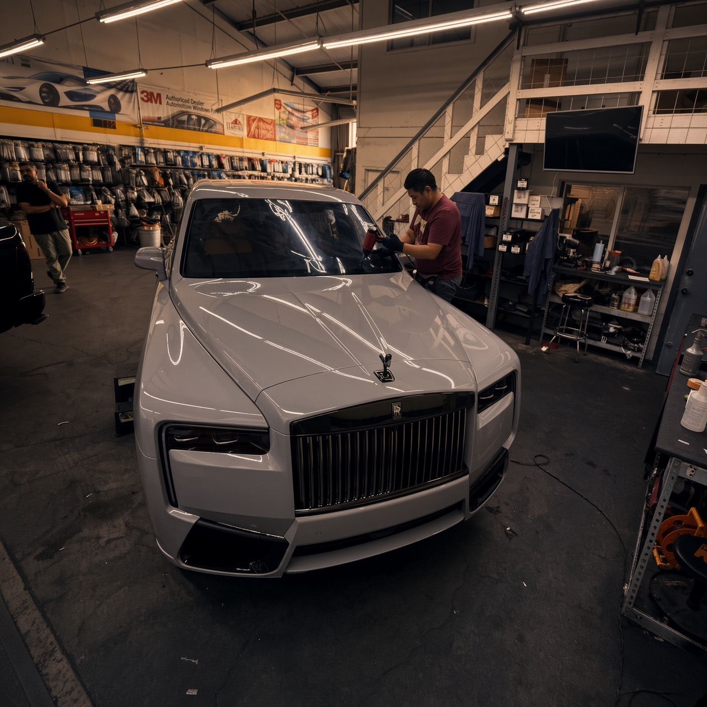 3M ceramic window tint on this Rolls-Royce Cullinan in the Carson shop