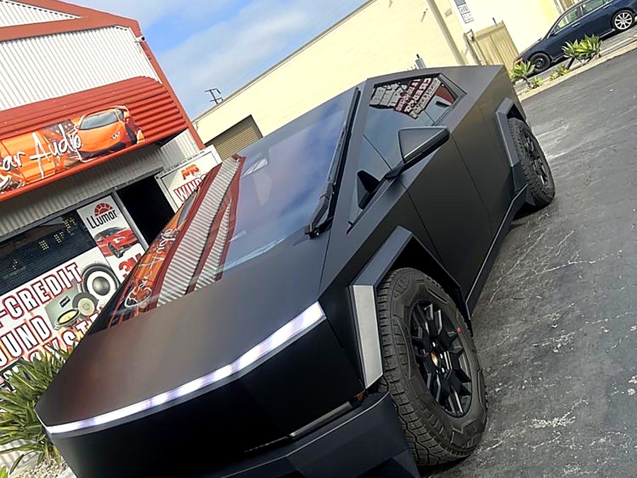 Tesla Cybertruck with ceramic window tint installed by Los Angeles Car Tint